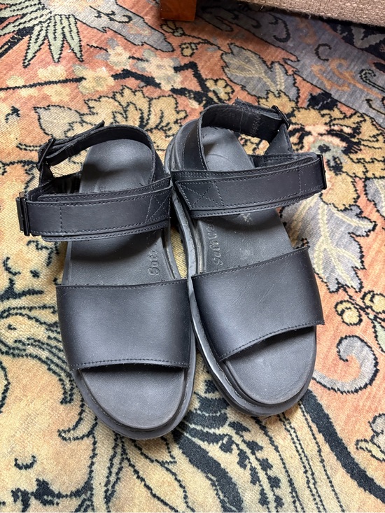 Dr. Martens Shoes - Dr. Martens Black Leather Strap Sandals